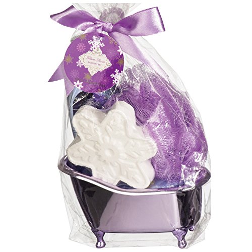 3-tlg. Badeset Acrylbadewanne Duschgel Badebombe Schneeflocke Winter X-Mas Badeschwammvon notrash2003