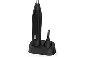 SETONIA Nose Hair Trimmer and Eyebrow Trimmer, Rechargeable Professional Painless Eyebrow Razor for Ear Beard Hairline, 2 in 1 Metal Trimming Tool