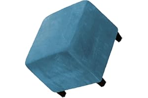 JORTUIO Funda Otomana Puff Cuadrada Redonda Elástica Funda de Reposapiés de Sofá 40x40 /45x45/50x50 Funda para Taburete Elástica Extraíble Moderno Protector de Puff con Parte Inferior Elástica ( Color : #21 ,