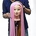 Neverland Beauty 26" Cosmetology Mannequin Head 100% Synthetic Hair Rainbow Color, Practice Training Hair Styling Mannequin Head with Table Clamp Holder UK Stock