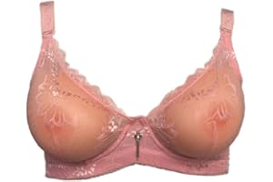 BaronHong Sujetador inalámbrico Pechos Falsos Mastectomía de travestis de Senos de Silicona; Cuello en V Atractivo Ver a través