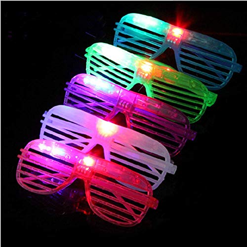 ZNME66 12 Paires de Mode Obturateur Plastique Shades Lunettes, Plastique Obturateur Nuances VerresSoleil Eyewear Halloween Club fête Cosplay Props,Accessoires de Fête(Random Color)