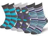 Easton Marlowe 6 PR Calcetines Estampados Hombre, Calidad Europea