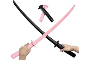Gobesty 3D Printed Gravity Retractable Samurai Sword, Telescopic Katana Toy, 3D Printing Fidget Knife Toy, Samurai Sword Retractable Toy Model, Creative Decompression Tricky Samurai Toy (Pink+Black)