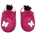 Cute Baby Sheepskin Leather Moccasins with Butterfly Toddler First Walking Shoes Rose red