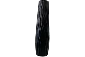 Fenteer Tall Vase floor standing extra large floor vases Large Flower Vase Modern Gift Home Decor Decorative vases for Bedroom Dining Room Living Room Corner Office Indoor (Style A,Black-L)