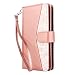 Produktbild IPhone 7 Plus Case, TENKER Luxus Premium Qualität PU Leder iPhone 7 Plus Wallet Case Multifunktions Handtasche mit [Kreditkarte Slot] Magnetische Verschluss Flip für Apple iPhone 7 Plus-Rose Gold + Marmor