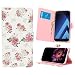 Produktbild Samsung Galaxy A5 2017 Hülle Klapphülle von NALIA, Slim Flip-Case Kunst-Leder Vegan, Phone Etui Schutzhülle, Dünne Vorne Hinten Handy-Tasche Wallet Bumper für Samsung-A5 2017, Designs:Pretty Roses