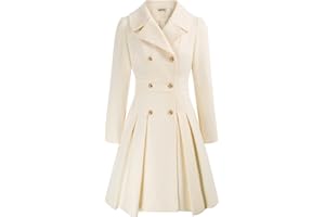 GRACE KARIN Donna Cappotto Elegante Coat Lana Donna Elegante Trench Donna Doppiopetto/Cintura