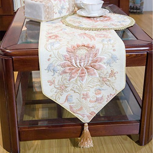 MML ZB European table runner Luxury fabric table cloth Tea table cloth New chinese high-grade tv cabinet towel tablecloth-B 140x190cm(55x75inch)
