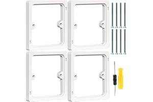Acmerota 4 pièces d'entretoise carrée de 10 mm, entretoise à prise unique, interrupteur d'éclairage encastré à 1 prise de 10 mm avec entretoise pour augmenter l'espace d'installation, blanc