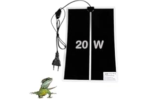 NEKOSUKI Tapis Chauffant Reptile, 20W 16.5x11 Pouces Tapis Chauffant Terrarium Réglable avec Contrôle De La Température pour Reptiles -Tortue, Serpents, Lézards, Geckos, Araignées