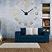 Produktbild HOME IMPRESSION (Multi-Stil) Modern 3D-Frameless große wanduhren, Zimmer 60-130cm Durchmesser Große dekorative Wanduhren xxl Home Decor DIY Uhren Wohn (A B 1 Most Popular, #4 Black dial, gold acrylic mirror)