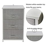 YOURLITEAMZ Commode à 4 tiroirs en Tissu Non tissé Organiseur de Placard Table de Chevet Multifonction Cadre en Fer pour Chambre à Coucher, Bureau ou Salon, Tissu, Gris Clair, 3 Tiers