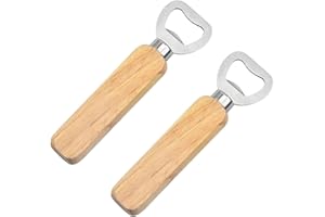 AIDQXBAOER 2 Pezzi Apribottiglie da Birra nel Legno Manico,apribottiglie portatili,Cavatappi Apribottiglie nel Acciaio Inossidabile Accessori da per Bar per Feste