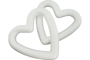 MCE-Commerce Lot de 2 cœurs Ouverts en polystyrène de 15 cm pour bricoler et décorer, Blanc
