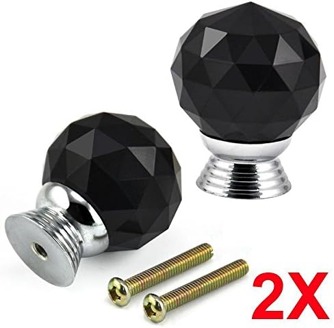 outdoortips Round Crystal Glass Effect Door Knob