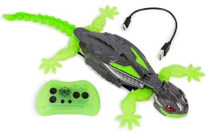 Hex Bots - Wall Crawler Gecko, zdalnie sterowany gekon pełzający po ścianach i sufitach, ze świecącymi oczami LED, łatwe sterowanie za pomocą pilota zdalnego sterowania, realistyczne ruchy, od 4 lat