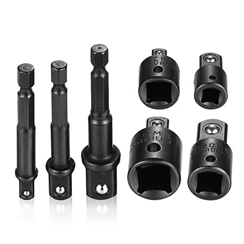JTENG 3 tlg Sechskant Stecknussadapter Stecknuss Adapter Steckschlüssel Schraubenschlüssel 1/4", /1/2", /3/8" + Stecknuss Adapter 4-tlg 1/4 auf 3/8 - 3/8 auf 1/4 Zoll - 3/8 auf 1/2 - 1/2 auf 3/8