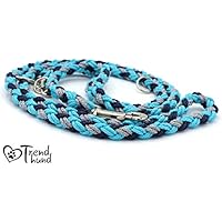 3fach verstellbare Führleine, Größe M-L, geflochten, türkis/silber/marine