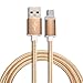 Produktbild Wokee Micro USB Schnellladekabel 1M 3.3FT,Nylon geflochtenes USB Micro Ladekabel Daten geflochtenes Kabel für Android Smartphones 6 Farben (Gold)