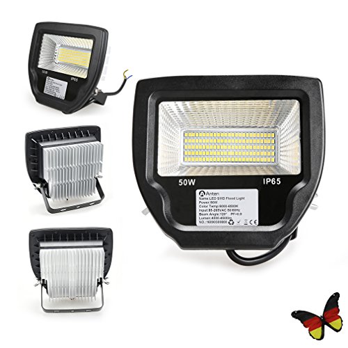 Preisvergleich Produktbild Anten® LED Flutlicht ,4000LM ,Wasserdicht IP65 ,LED Flutlichtstrahler ,Außenstrahler ,LED Scheinwerfer ,LED Außenleuchten ,LED Strahler ,Schwarz (50W 4000K Neutralweiß)