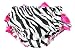 Baby Girl Cute Ruffle Bloomers with Ribbon Bow (Small (6 to 12 Months), Zebra Black White Pink)