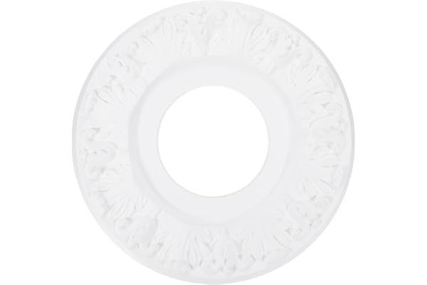 PATIKIL Dekorativ medaljong för takbelysning ljuskrona vit | 10" Od x 4" Id, 3D-präglad medaljong taklampa, för lampor fläktar, takmedaljong