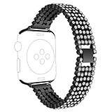 chofit Metall Gurt für 42 mm iWatch, Ersatz Bands Armband Accessory Armband mit Strass für iWatch Serie 1/Serie 2/Serie 3–42 mm, Style 2-Black