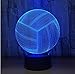 Produktbild BMY 3D Led Nachtlicht Volleyball mit 7 Farben Licht für Heimtextilien Lampe Erstaunliche Visualisierung Optische Illusio3D Tischlampe