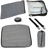 Baby Wickeltasche ELEPHANT Umhängetasche Canvas inkl. Wickelmatte, Buggy Fixierung Karabiner, Windelbeutel, Thermo Iso Flaschentasche, Schnuller Etui – Farbauswahl (Khaki) - 4