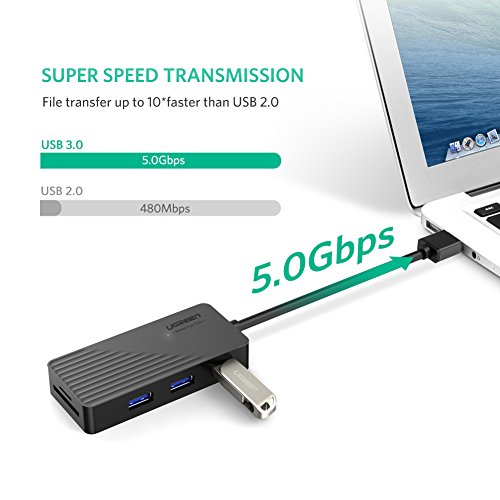 USB Kartenleser UGREEN USB 3.0 Hub 3 Port mit SD TF Kartenlesergerät für Windows 10/8.1/8/7/Vista/XP, Mac OS X, Linux und Windows Surface Pro,IdeaPad, MacBook Air usw - 3