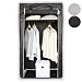 Produktbild TRESKO® Stoffschrank 156 x 86 x 45 cm Faltschrank Kleiderschrank Textilschrank Campingschrank Garderobenschrank, mit 1 Kleiderstange und 2 wasserdichten Einlegeböden, auch geeignet als Schuhschrank oder Stiefelschrank, aus atmungsaktivem Vlies, Farbwahl möglich (Schwarz)