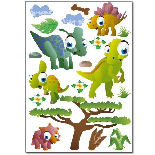 Wandkings Dinosaurier Wandsticker Set, 41 Aufkleber, 2 DIN A4 Bögen, Gesamtfläche 60 x 20 cm - 2