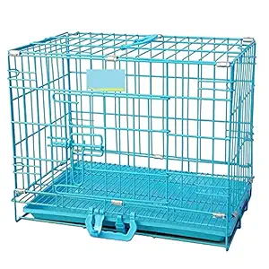 Pet Dreams Dog Cage/Crate/Kennel Double Door Heavy Duty Folding Metal for Small Dogs and Puppies Medium Size 30 INCH