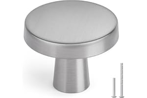 LONTAN Lot de 4 Boutons de Porte Rond Boutons meuble cuisine -LS5310SNB Boutons de Portes Pour Placards Argenté Bouton Meuble Bouton Tiroir avec alliage de Zinc