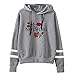 Produktbild Yesmile Damen Kapuzenpullover,Frauen Gestreift Pulli Sweatshirts Hoodie Solide Sport Langarm ReiVerschluss Pullover Casual Outerwear