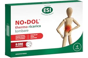 NODOL ESI, No-Dol Thermo Ricarica, 4 Cerotti Riscaldanti Schiena per Fascia Lombare, Dona Sollievo in Caso di Affezioni Reumatiche, Dispositivo Medico Senza Farmaci, Calore fino a 8 Ore, 4 pezzi