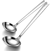Kyraton Set of 2 Kitchen Ladles, Food Grade Stainless Steel, Sizes 30 cm and 24.5 cm, Ergonomic Design, Dishwasher Safe, for