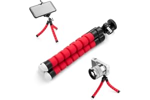 FOTOVER Universel durable Mini léger Dessus de table trépied pour appareil photo avec support et prise en main Stabilisateur avec support de téléphone support de fixation pour iPhone 8 7 6 6S Plus 5 5S