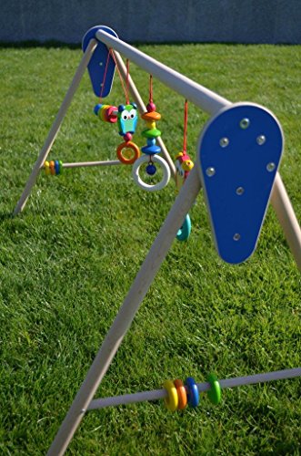 Baby Spiele Trapez für Zwillinge extra breit aus Holz Motiv Eule - 3