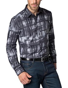 ETERNA Langarm Hemd MODERN FIT Twill-Stretch bedruckt