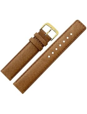Uhrenarmband 12mm Leder braun Naht - inkl. Federstege & Werkzeug - Ersatzarmband aus echtem Schweinsleder für...