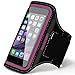 Produktbild Sport Armband , Ubegood Armband Hülle Case mit Kopfhöreranschluss und Schlüsselhalter / Sport Sweatproof Armhalter Etui für iPhone 6s/6/5s , Galaxy S6 edge / S6 /S7 oder bis zu 5 Zoll (Rot)