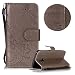 Produktbild Grau Brieftasche für Samsung Galaxy A6 2018,Gürt Wallet Handyhülle für Samsung Galaxy A6 2018,Moiky Ziemlich Schöne Hübsche Spitze Blume Geprägt Klappbar Kartenfächer Multifunktion Stoßdämpfende Schlüsselband Schutz Hüllen im Bookstyle Ledertasche mit Standfunktion Magnetverschluss Rutschfest Kratzfest Etui Handytasche + 1 x Frei Displayschutzfolie