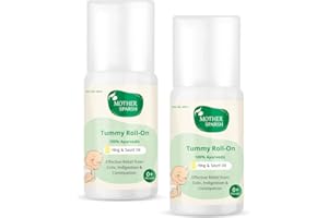 Mother Sparsh Tummy Roll On for Baby, Colic Relief and Digestion, 100% Ayurvedic, Hing & Saunf, 40ml (Pack of 2)
