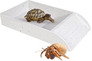 Mineup Tortoise Bath Dish, 36x20x6cm Anti Slip Reptile Pool Bowl with Ramp, Reusable for Bathing & Feeding