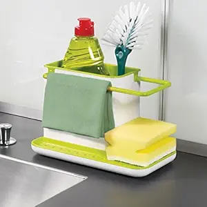 HOME CUBE ABS Plastic 3-in-1 Stand for Kitchen Sink