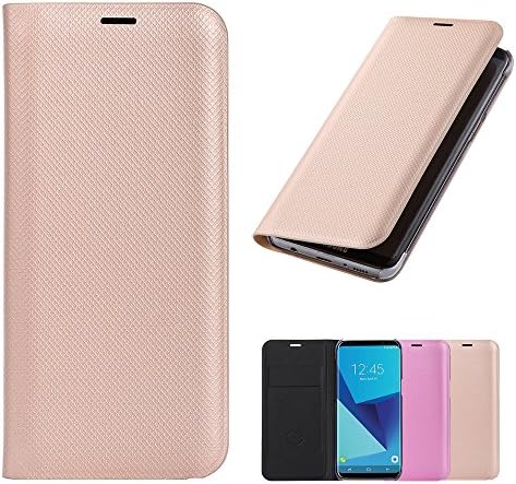 Flip Samsung S8 Case, Samsung Galaxy S8 Case Cover Wallet, Phone Cases with card slot Full Body pu Leather in Gold Slim Thin Hard