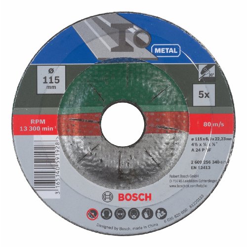 Bosch DIY Schruppscheibe Metall für Winkelschleifer (5 Stück, Ø 115 mm) - 2